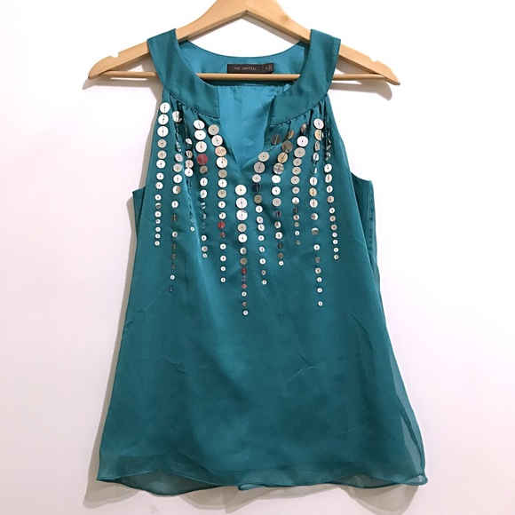 The Limited Tops - The Limited Teal Blouse